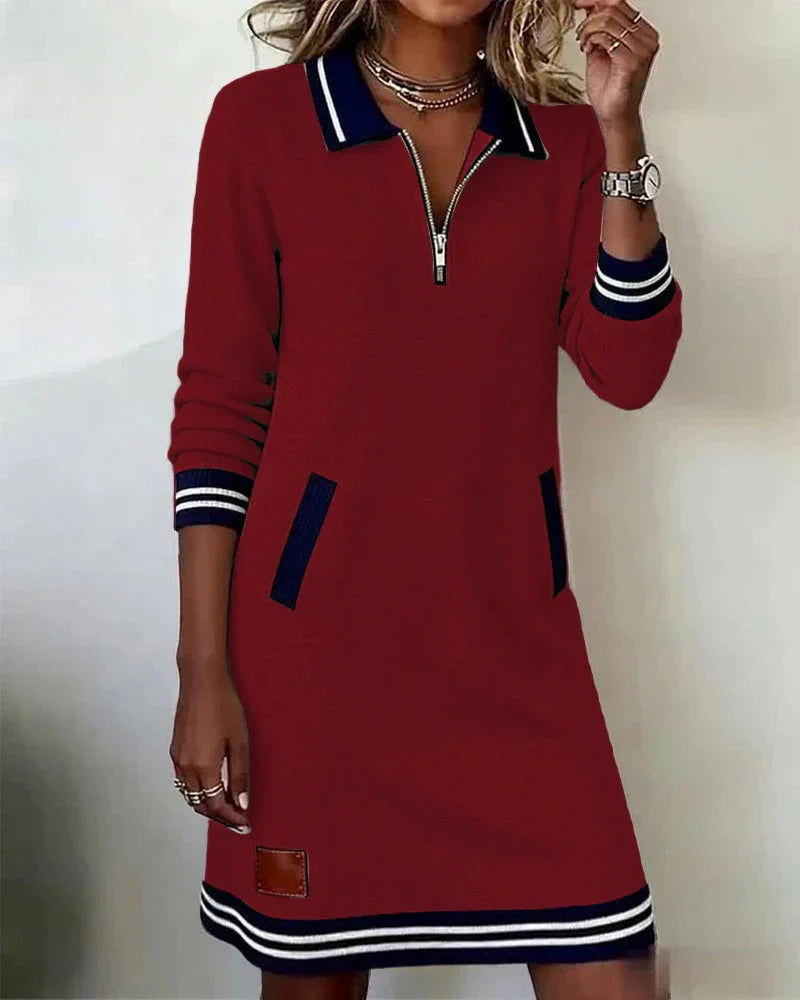 Lorena | Vestido tipo sudadera con cuello de cremallera