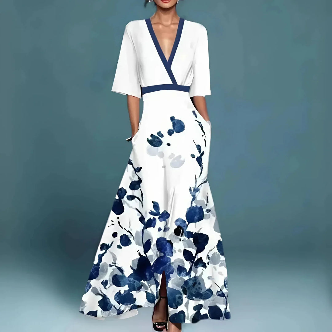 Valentina | Vestido maxi elegante con escote pronunciado